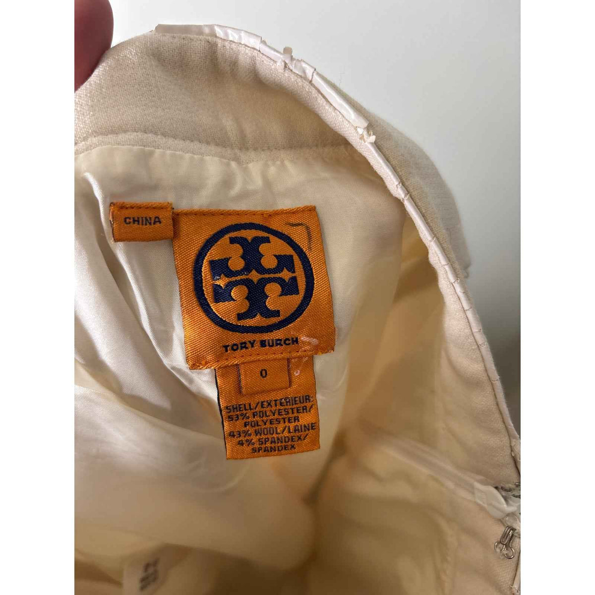 Tory Burch Off White Below the Knee Pencil Skirt Sz 0
