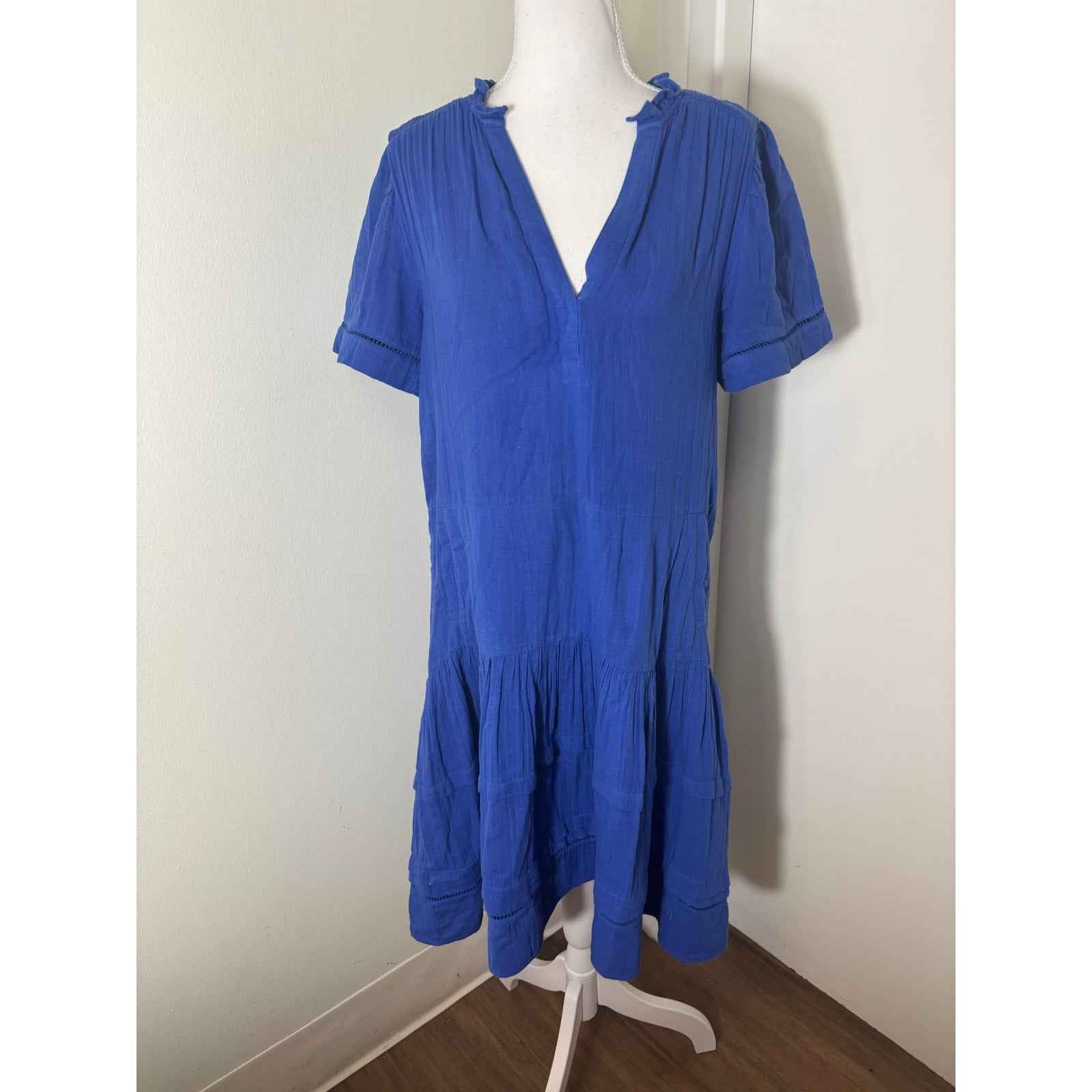 ME+EM Cobalt Blue Gauze Maxi Dress Sz 4