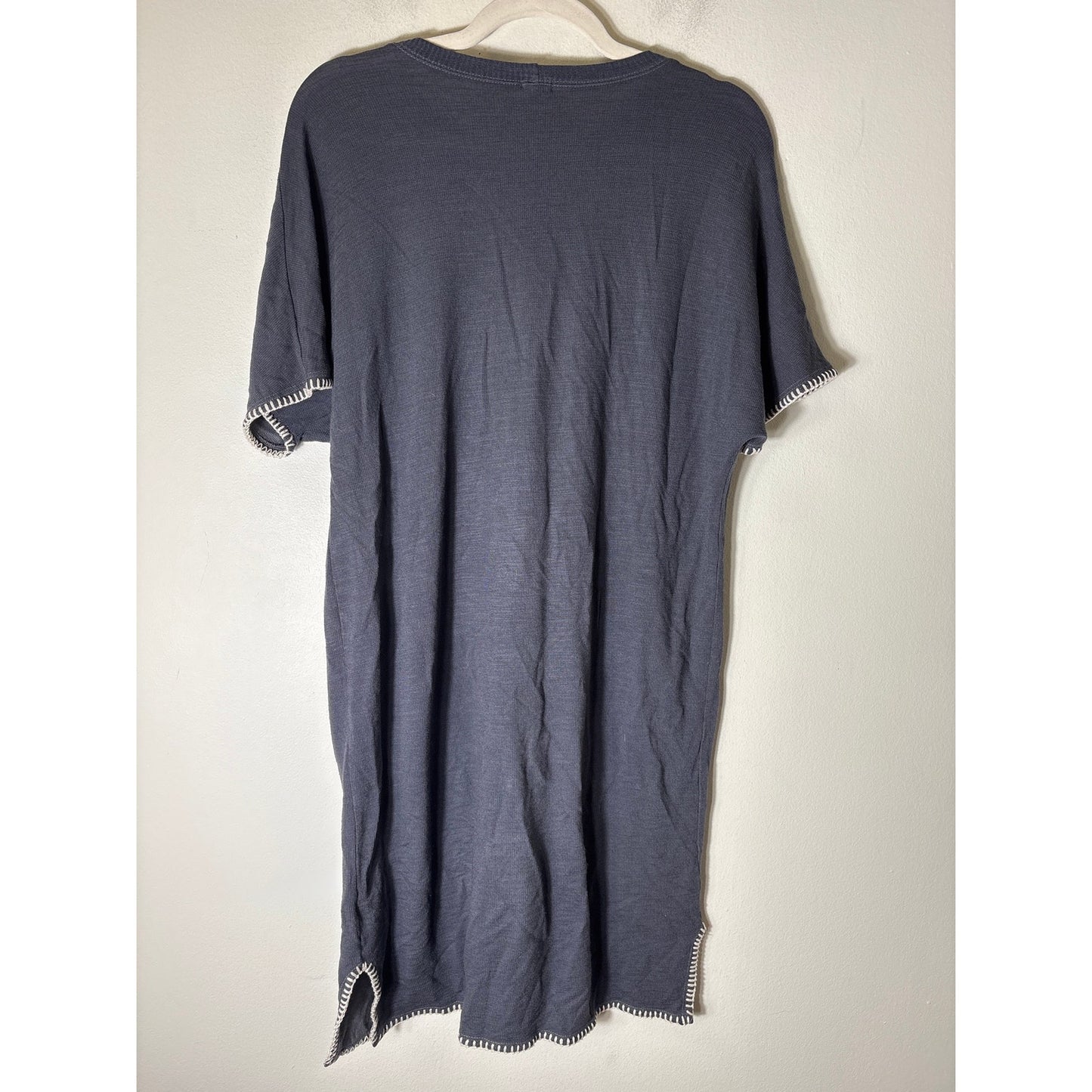 Monrow Blue Gray Short Sleeve Knit Knee Length Dress Sz S
