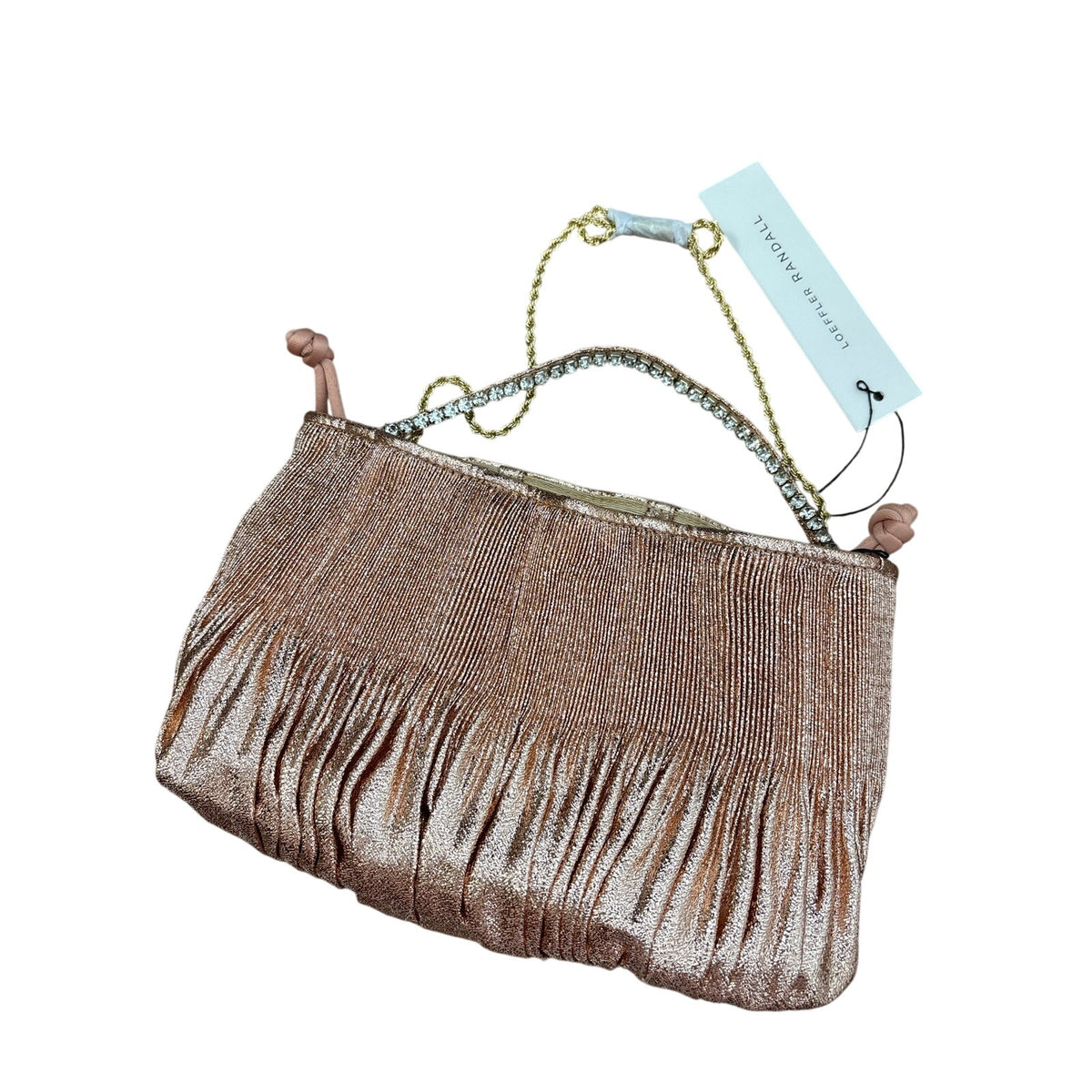 NWT Loeffler Randall Copper Metallic Layne Clutch Sz 9"x10"