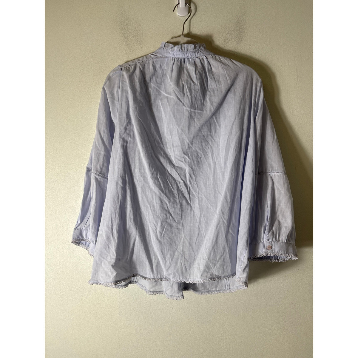 Little Moon Lavendar Cotton Front Pleat Detail Shirt Sz M