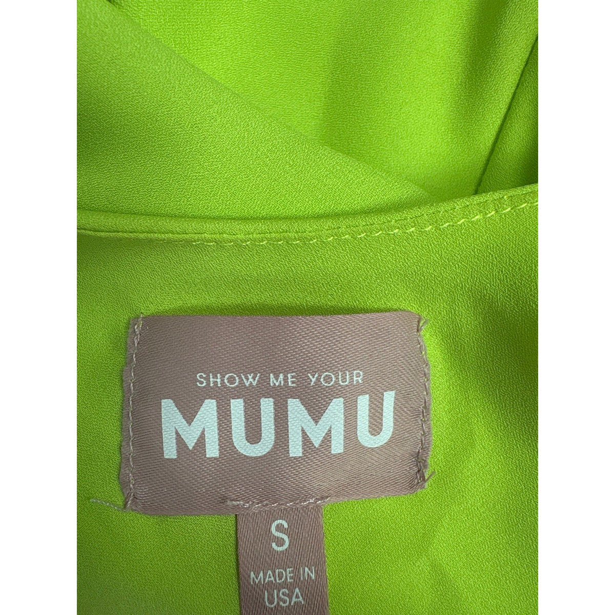 Show Me Your Mumu Neon Yellow Halter Cocktail Dress Sz S