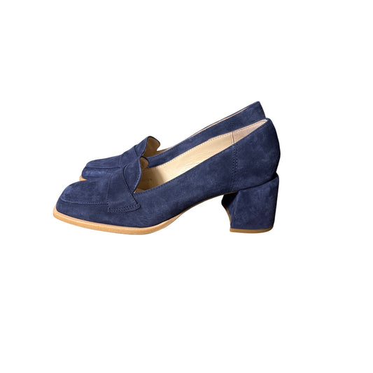 Cordani Articolo Nisha Navy Blue Loafer Heels Sz 37 (6.5)