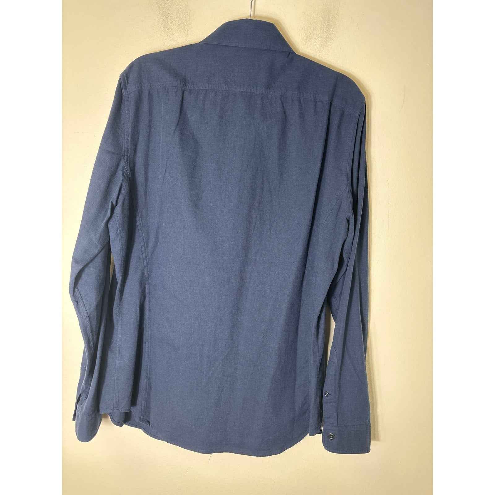 Men's Tom Ford Navy Blue Long Sleeve Cotton Button Down Sz 42/16.5