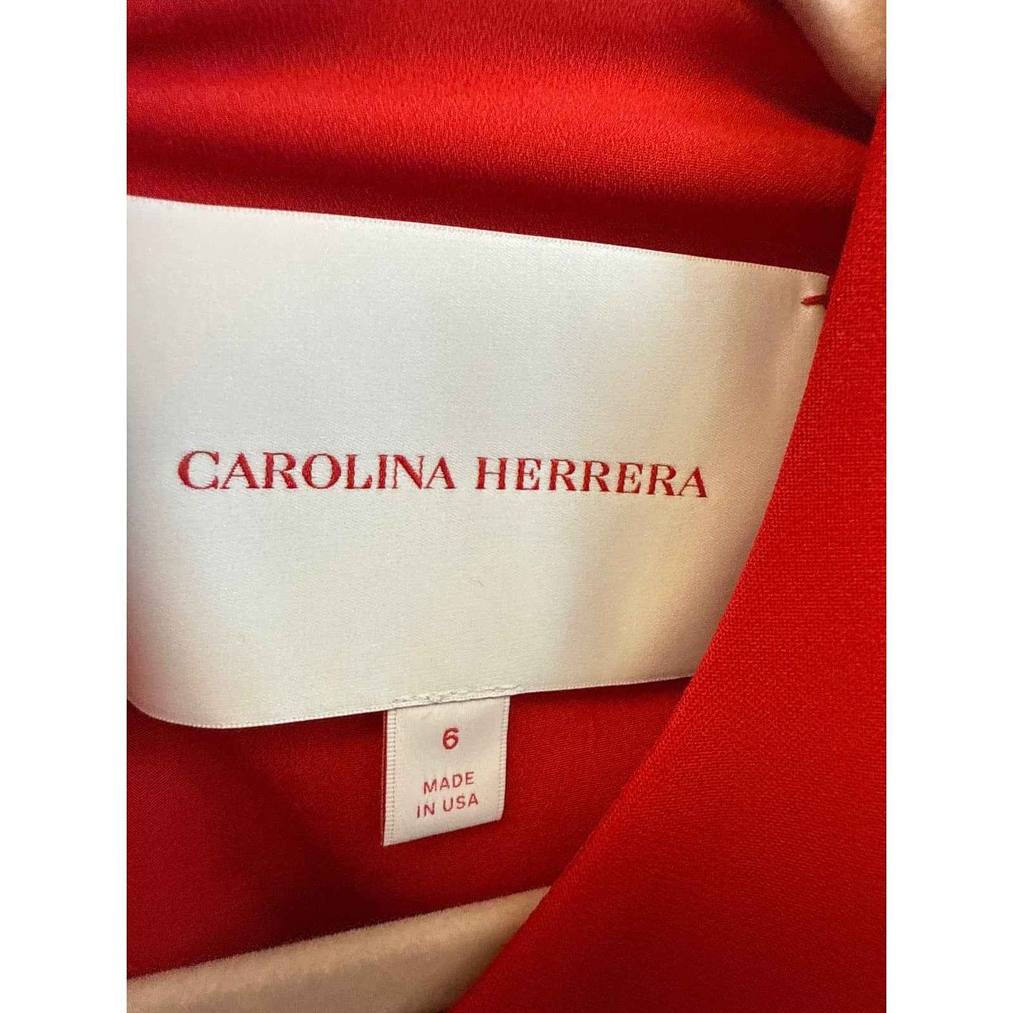 NWT Carolina Herrera Red Bow Detail Cocktail Midi Dress Sz 6
