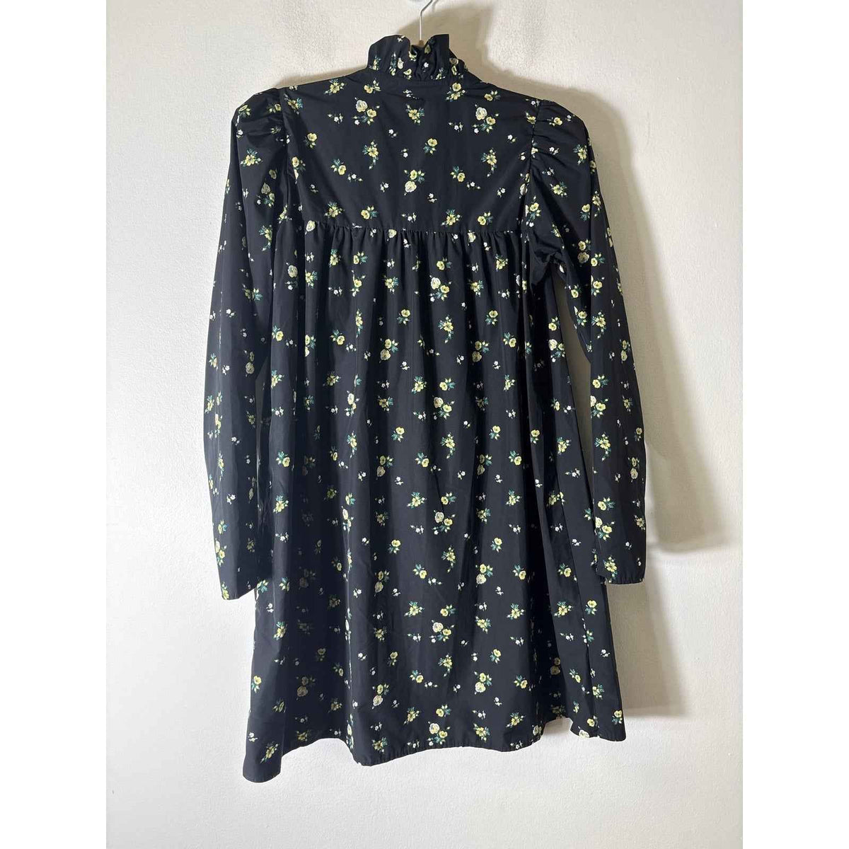 H&M Black With Yellow Flower Dress Sz S