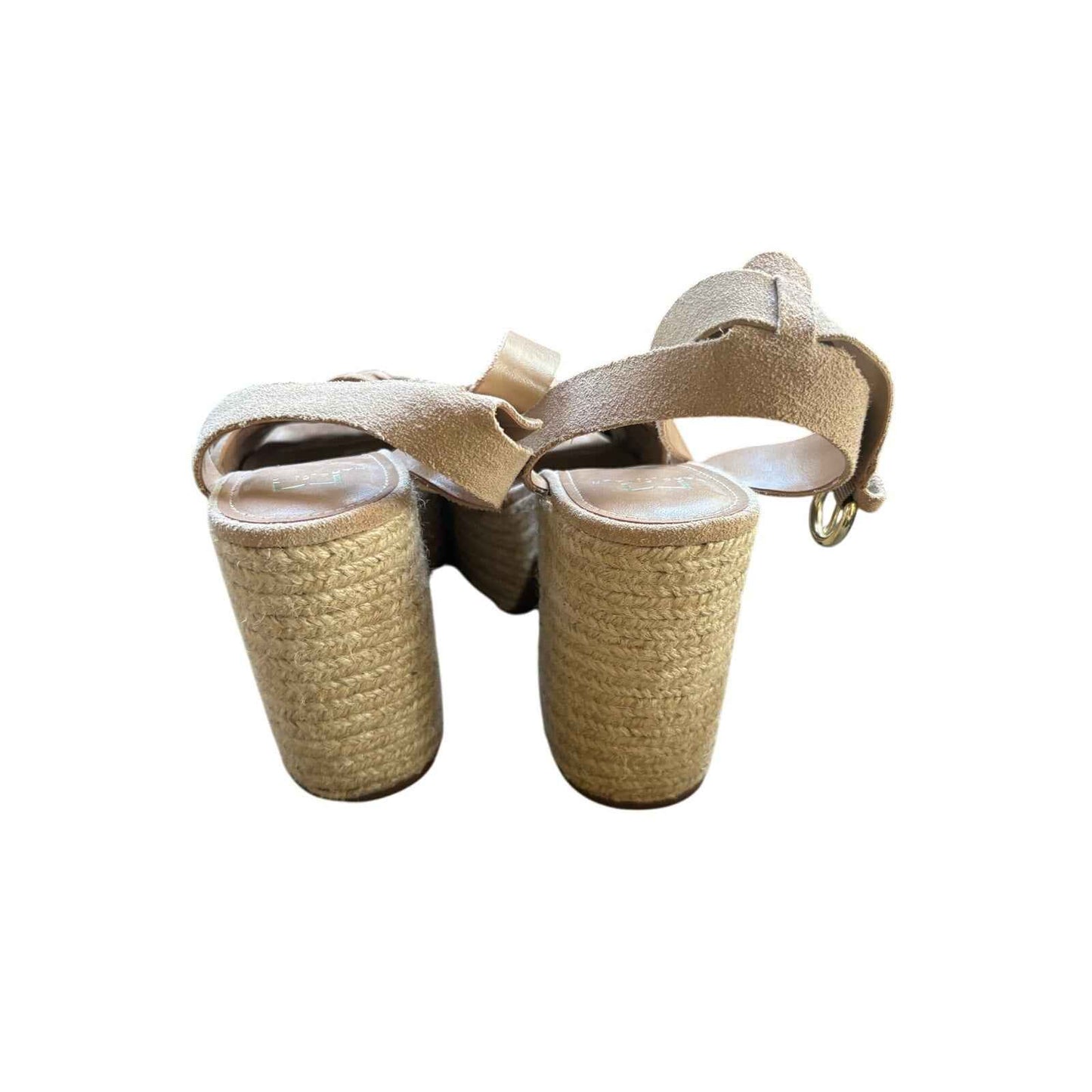 Marc Fisher Beige Woven Suede Odilia High Heel Platform Sandal sz 8.5