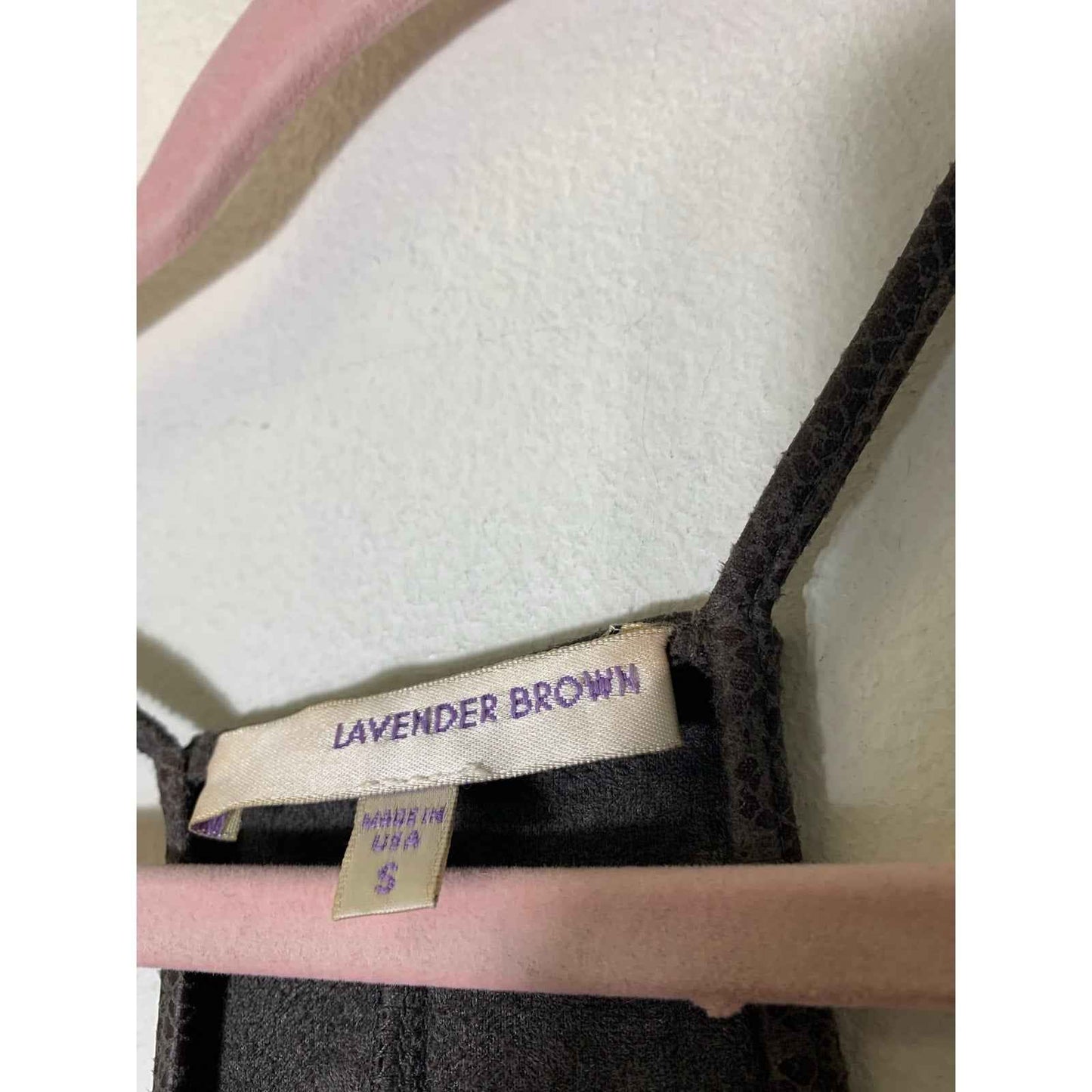 Lavendar Brown Dark Gray/ Brown Spaghetti Strap Snake Skin Mini Dress Sz S