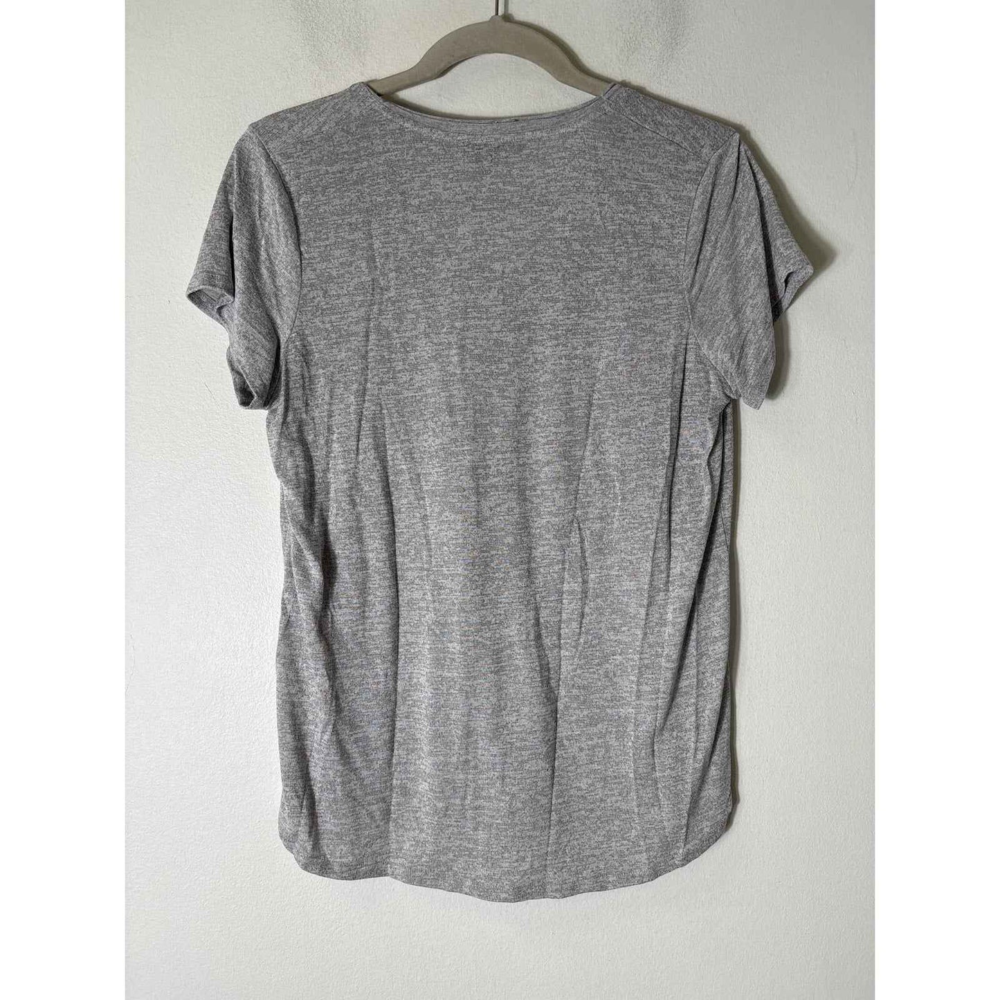 Vince Scoop Neck Heather Gray Short Sleeve Tee Sz M
