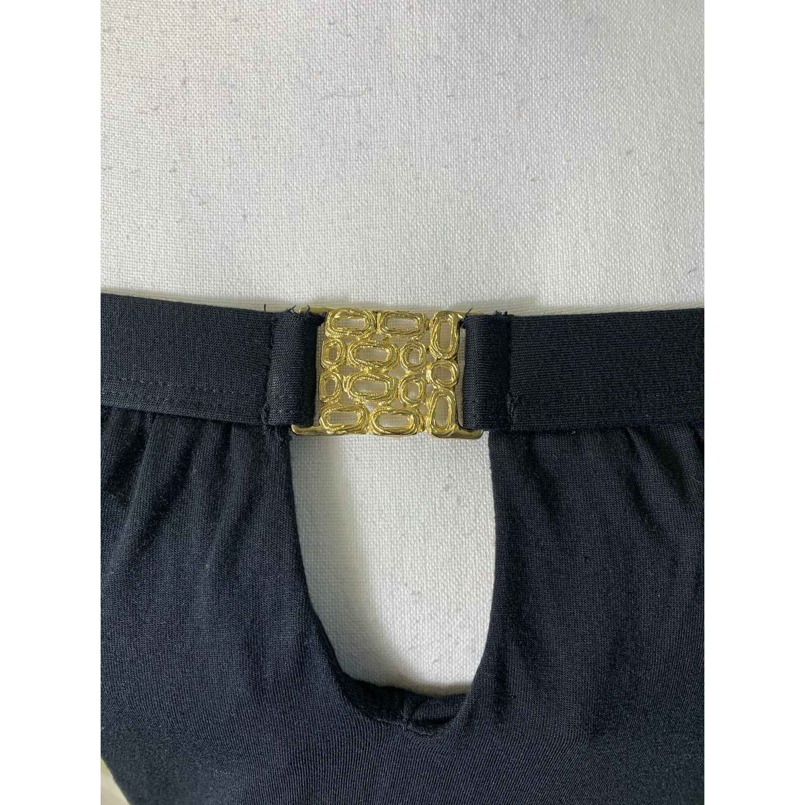 Trina Turk Black Knit Strapless Keyhole Back Blouson Maxi Dress Sz S