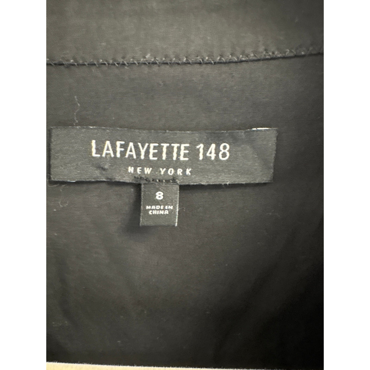 Lafayette 148 Black Mixed Media Tunic Style Dress Sz 8