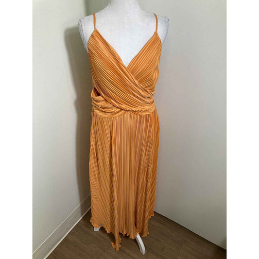 En Saison Illiana Tangerine Bodice Wrap Special Occassion Dress Sz L