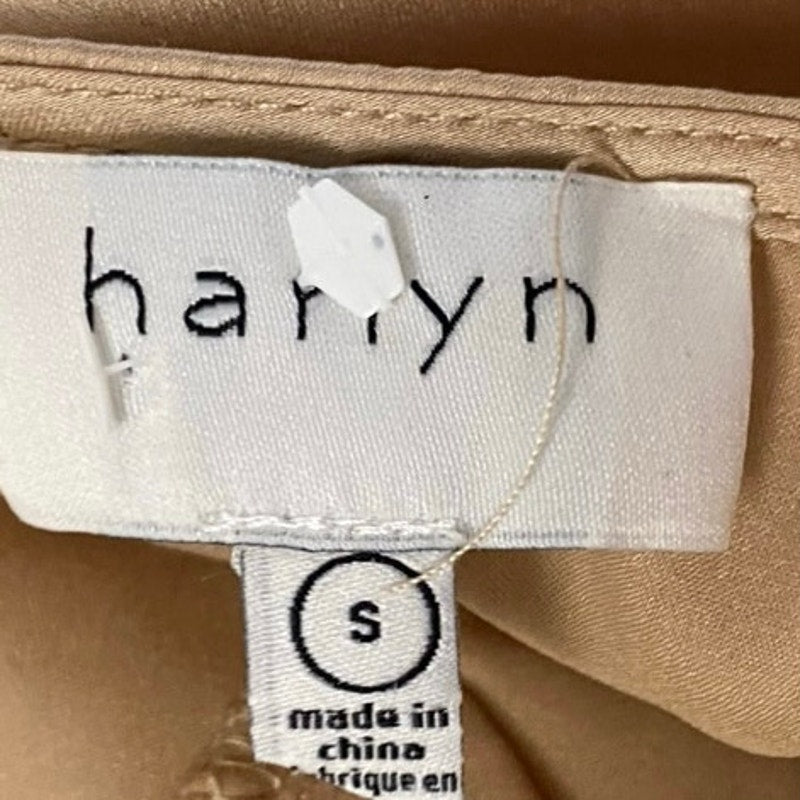 Harlyn Beige Silky Strappy Cami with Ruffle at the Neckline Sz M