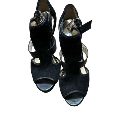 Michael Kors Black Platform Peep Toe Stiletto Heels Sz 8