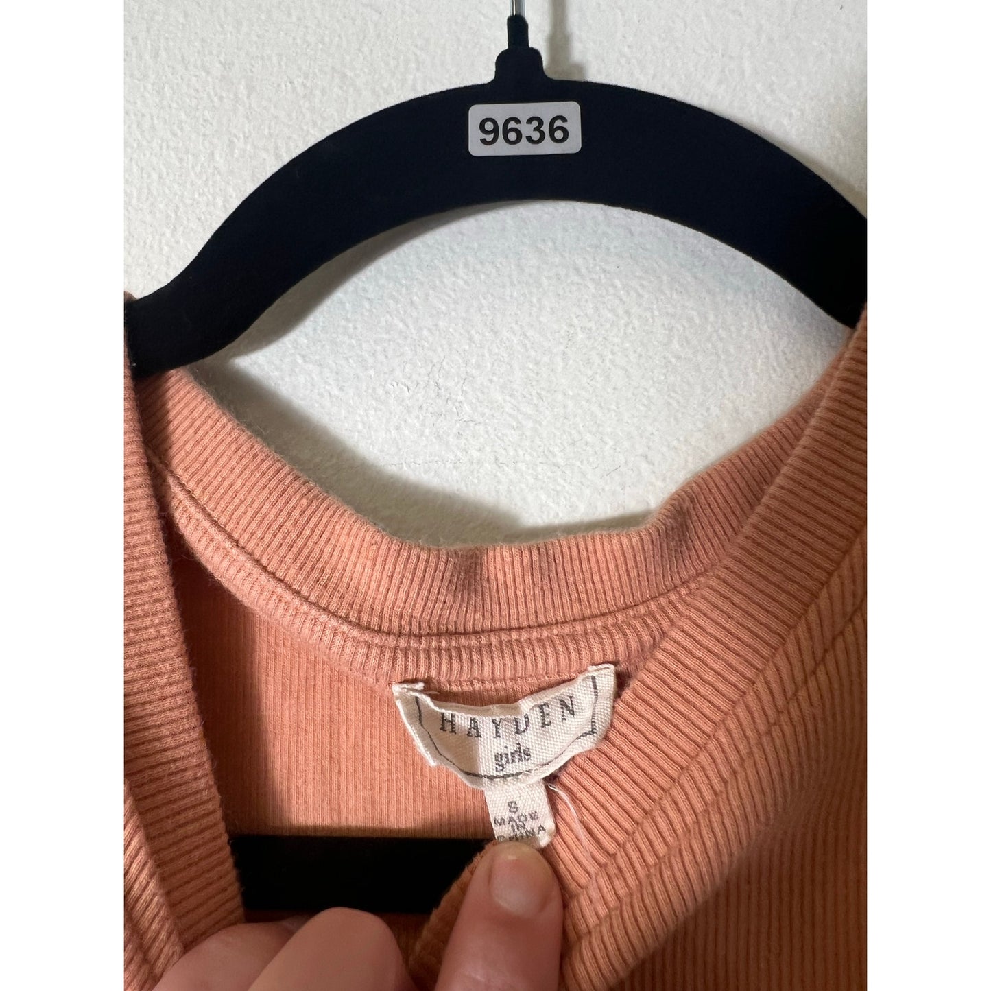 Girls Hayden Girls Orange Ribbed Short Sleeve Knit Half Sleeve Shirt Sz S