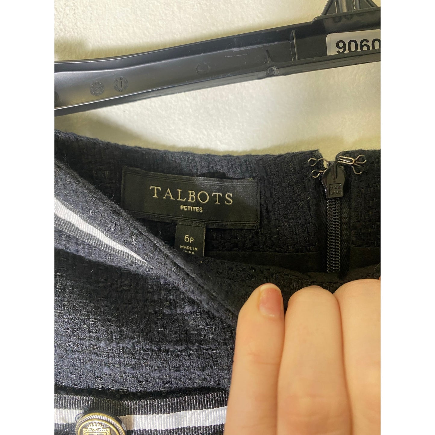 Talbots Black Skirt W Ribbon Trim Sz 6P
