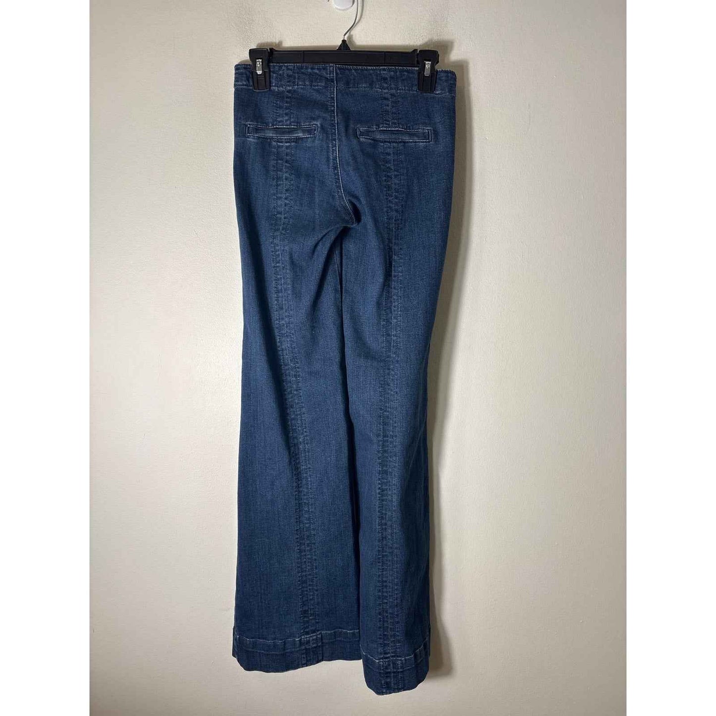 Free People Dark Wash Low Rise Flare Leg Jeans