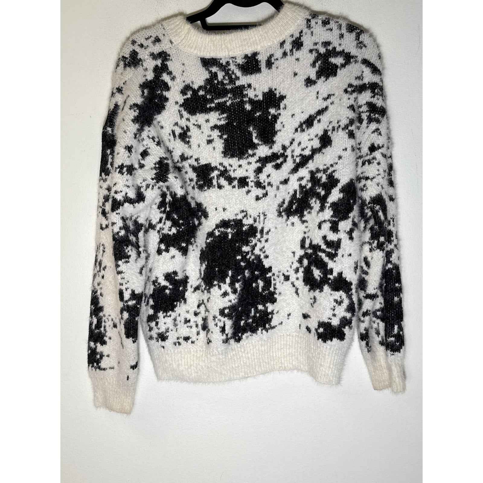 BB Dakota Steve Madden Black White Long Sleeve Sweater Sz S