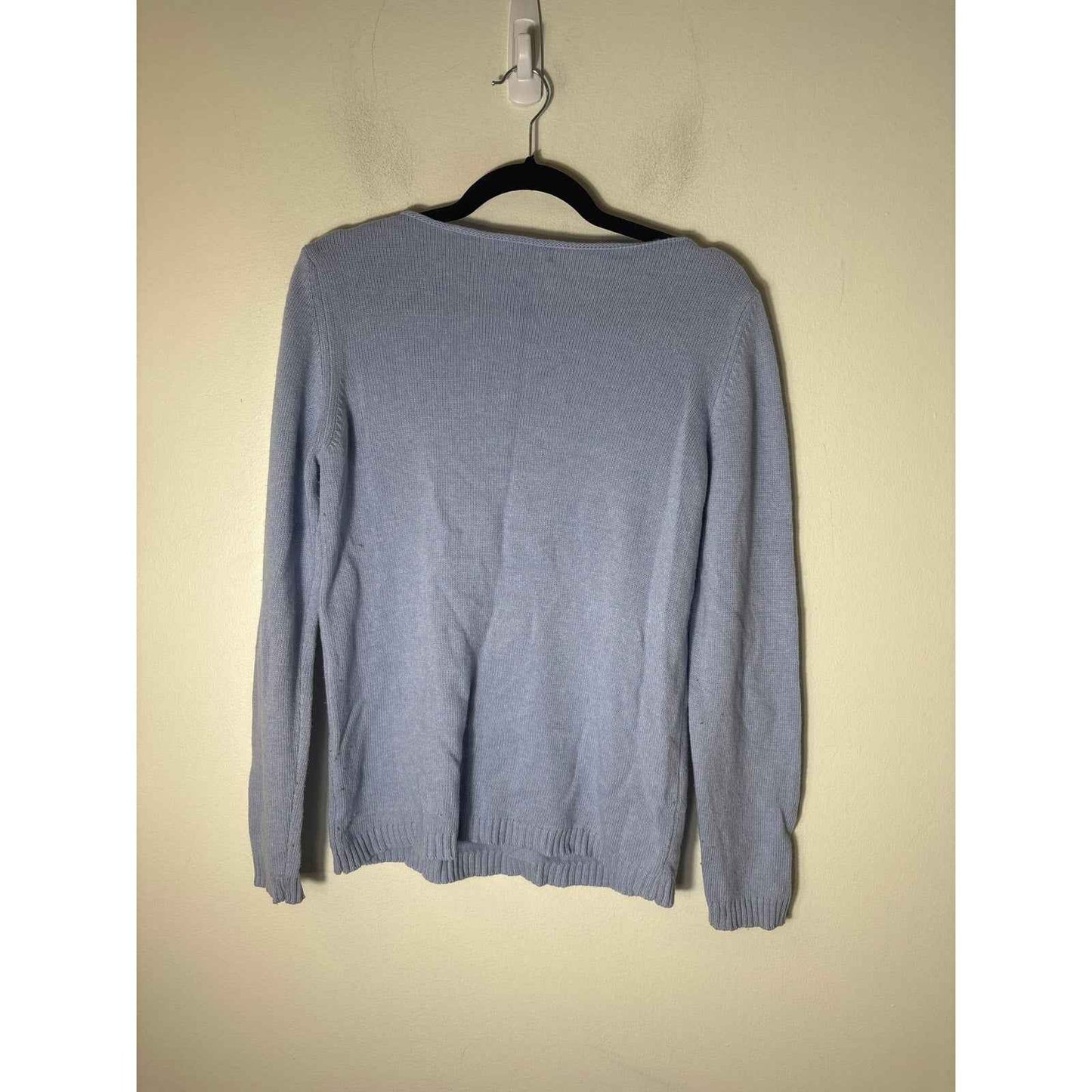Benedetta B. Baby Blue with White Dot Sweater Sz L