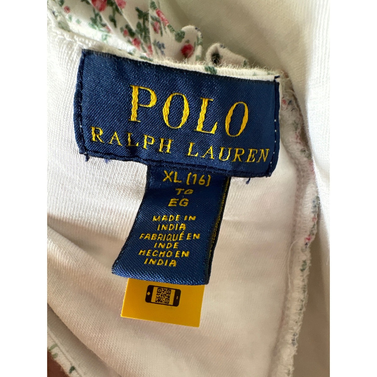 Girls Polo Ralph Lauren White Floral Cotton Summer Backless Dress Sz 16 (L)