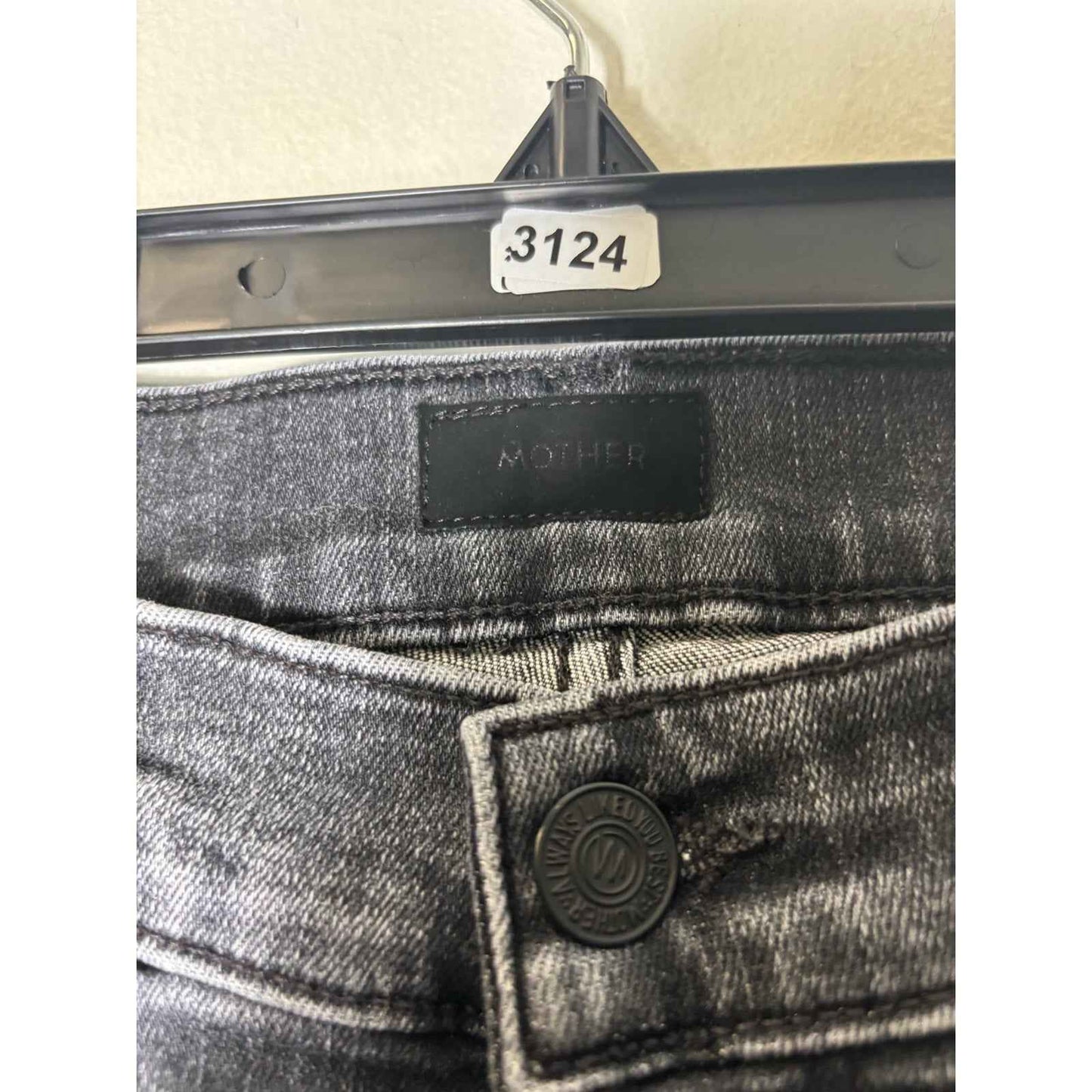 Mother Black Denim Skinny Ankle Button Fly Jeans Sz 26
