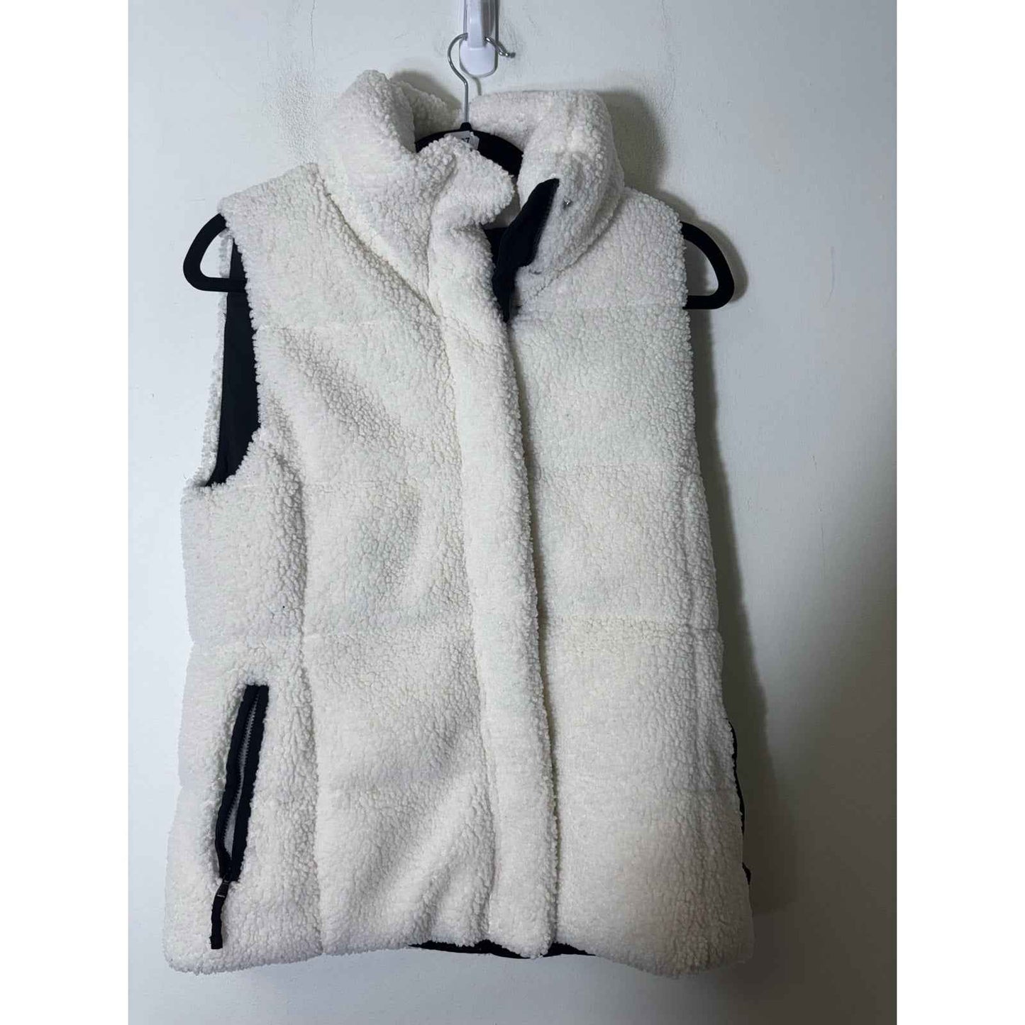 Talbots White Fleece Vest Sz XS
