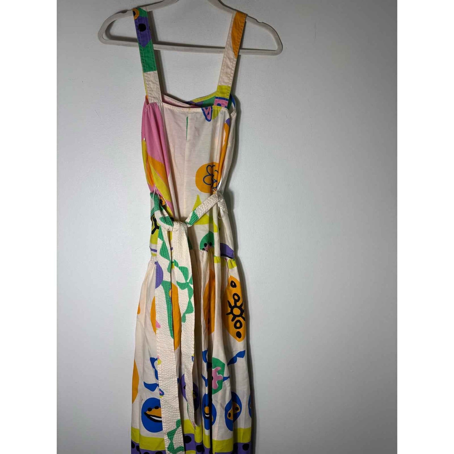 Zara Multicolor Cotton Button Up Midi Dress Sz S
