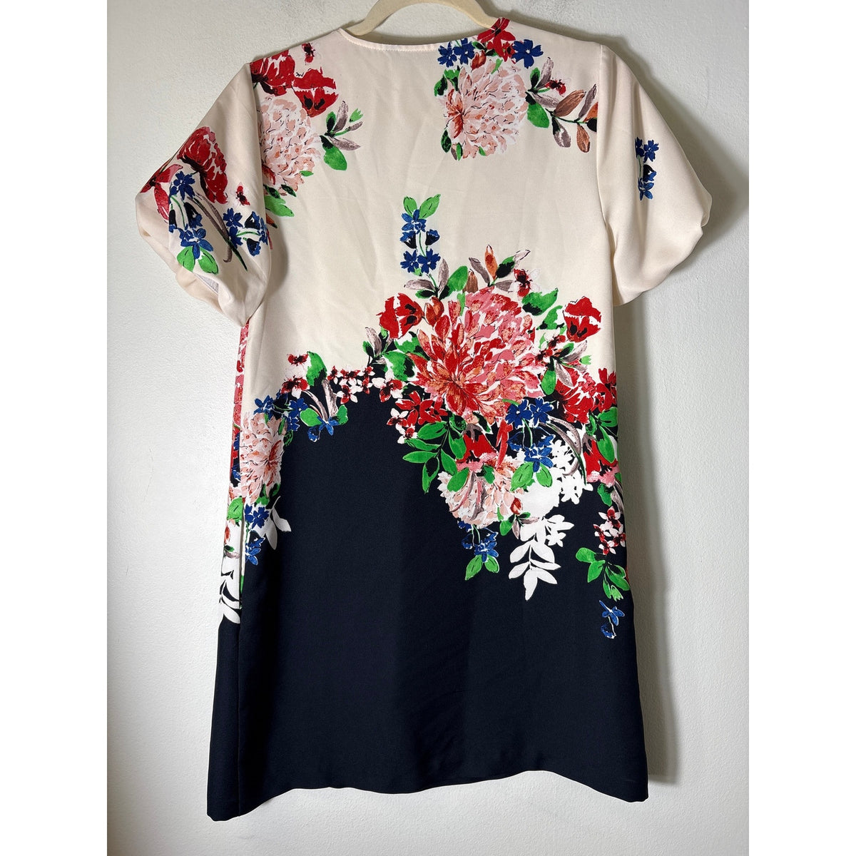 Zara Basic floral print midi dress Sz XS