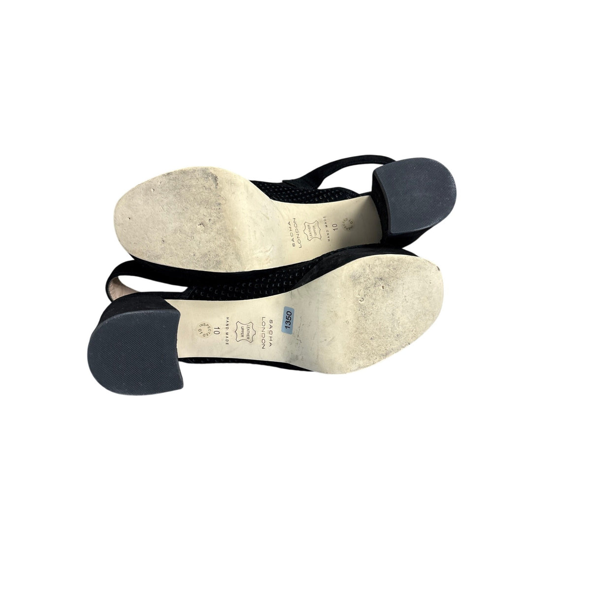 Sacha London Black Laser Cut Suede Sandals Sz 10