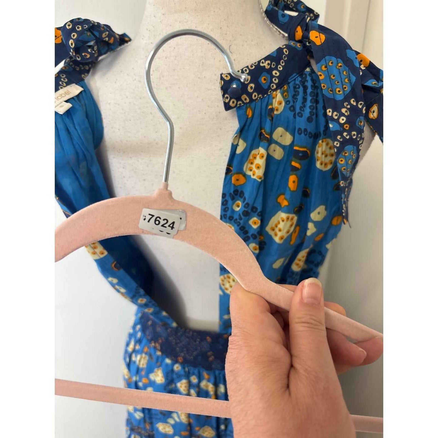 Love The Label Blue TIe Shoulder Maxi Dress Sz S