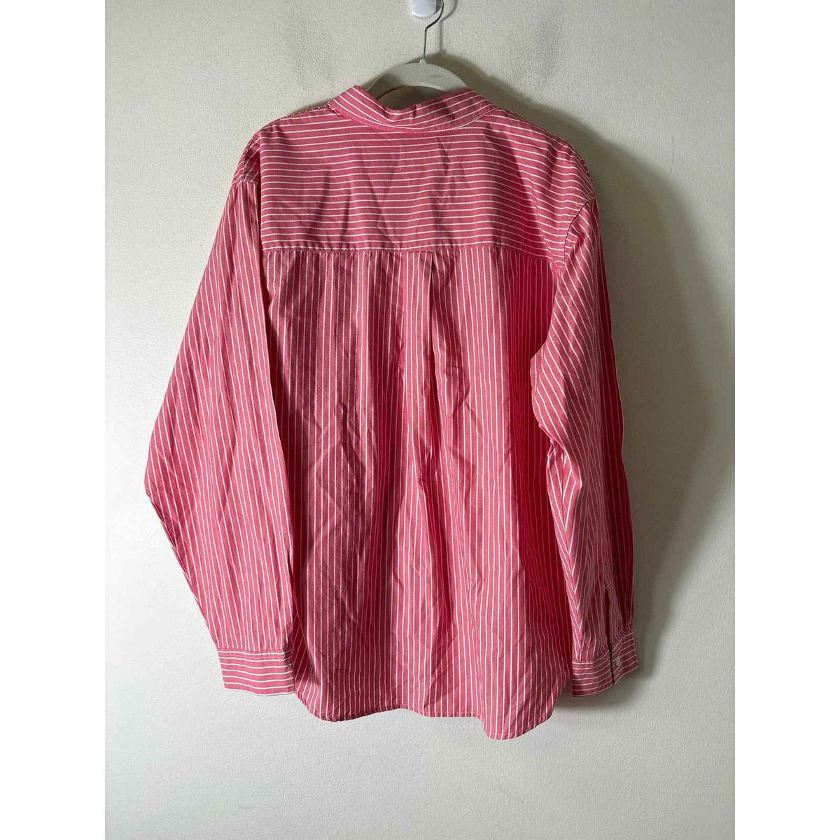 T X S / Thread and Supply Pink and White Stripe Button Up Collard Shirt Sz M