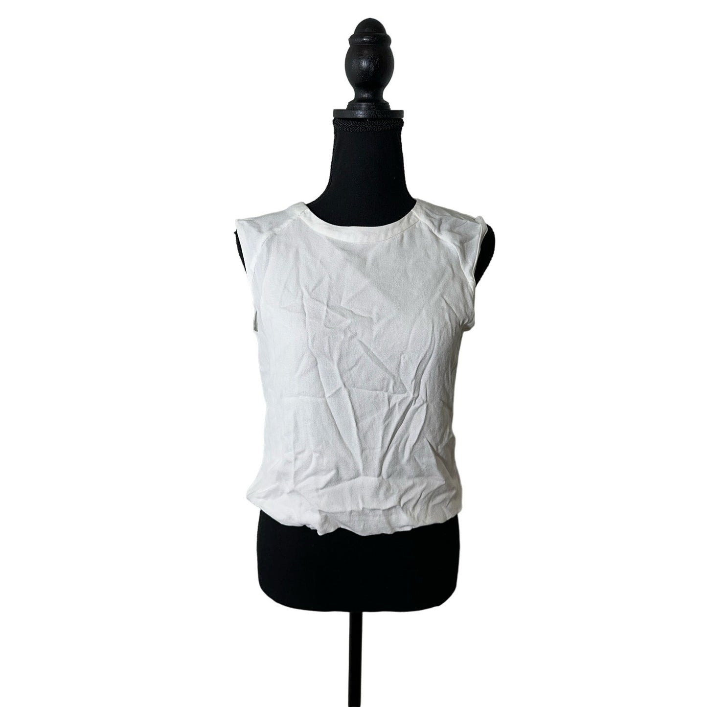ALC White Cropped Shell With Peekaboo Back Sz 10