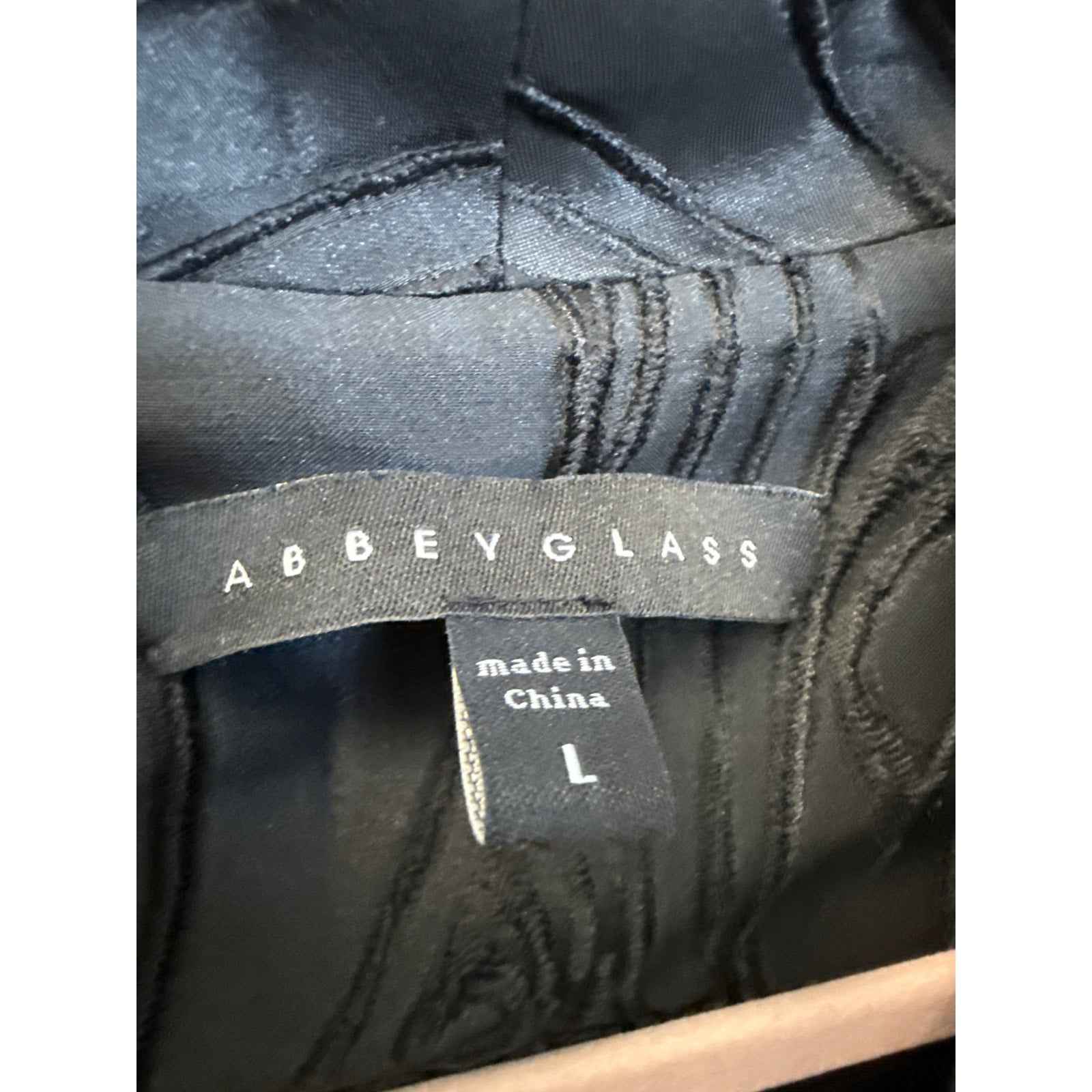 Abbeyglass Black Embroidered Midi Coat Sz L