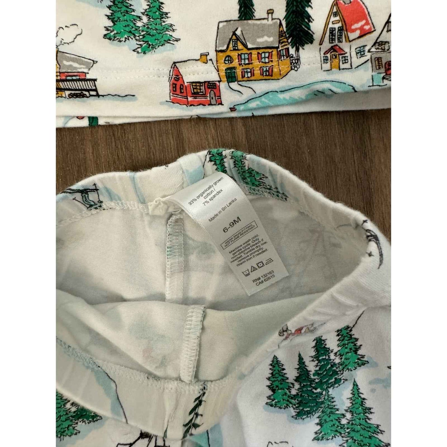 Bed Head Pajamas Ski Motiff Cotton PJ Set Sz 6-9M