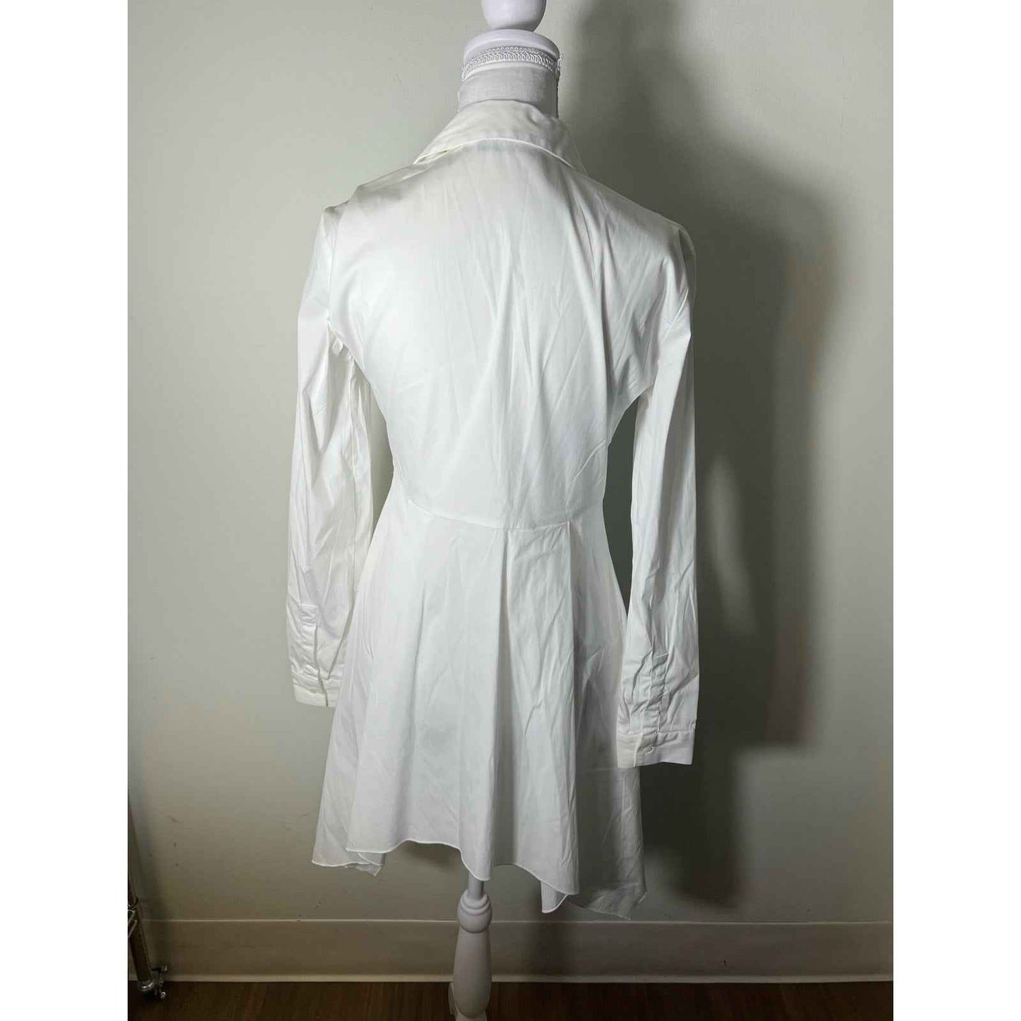 Fabiana Filippi Crisp White Long Sleeve Shirt Dress Sz S