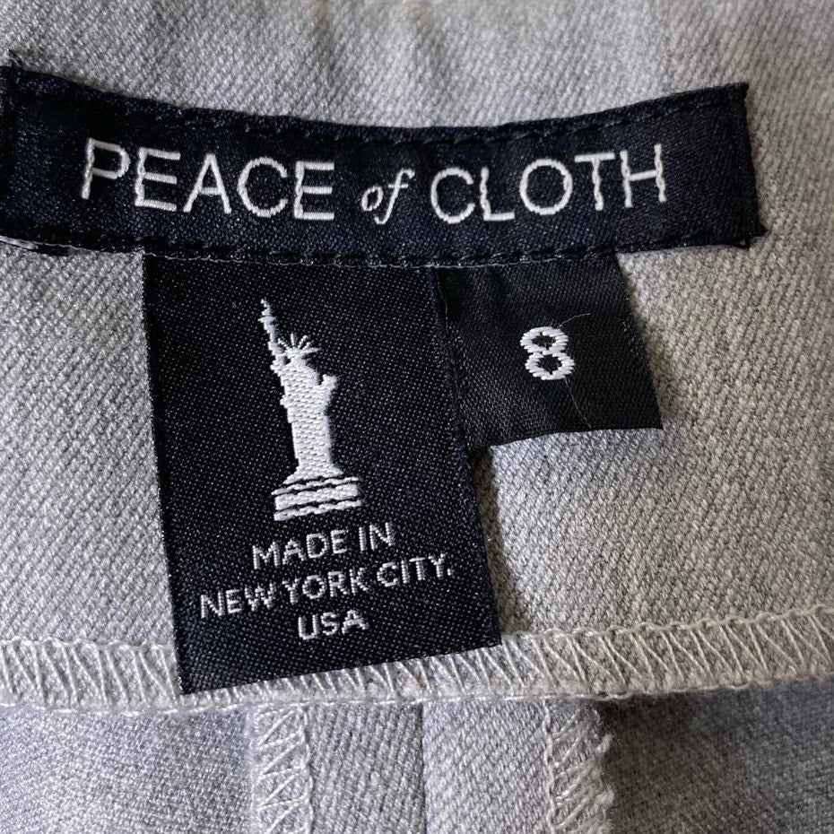 Peace of Cloth Gray Flat Front Cropped Dress Pants Sz 8