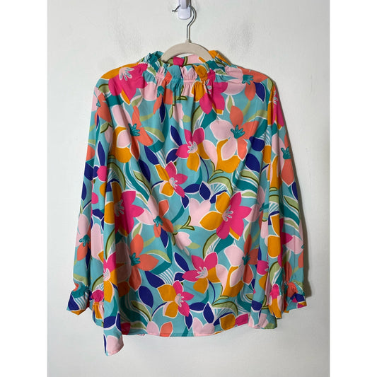 2 Hearts Green Long Sleeve Tunic Style Top Sz XL