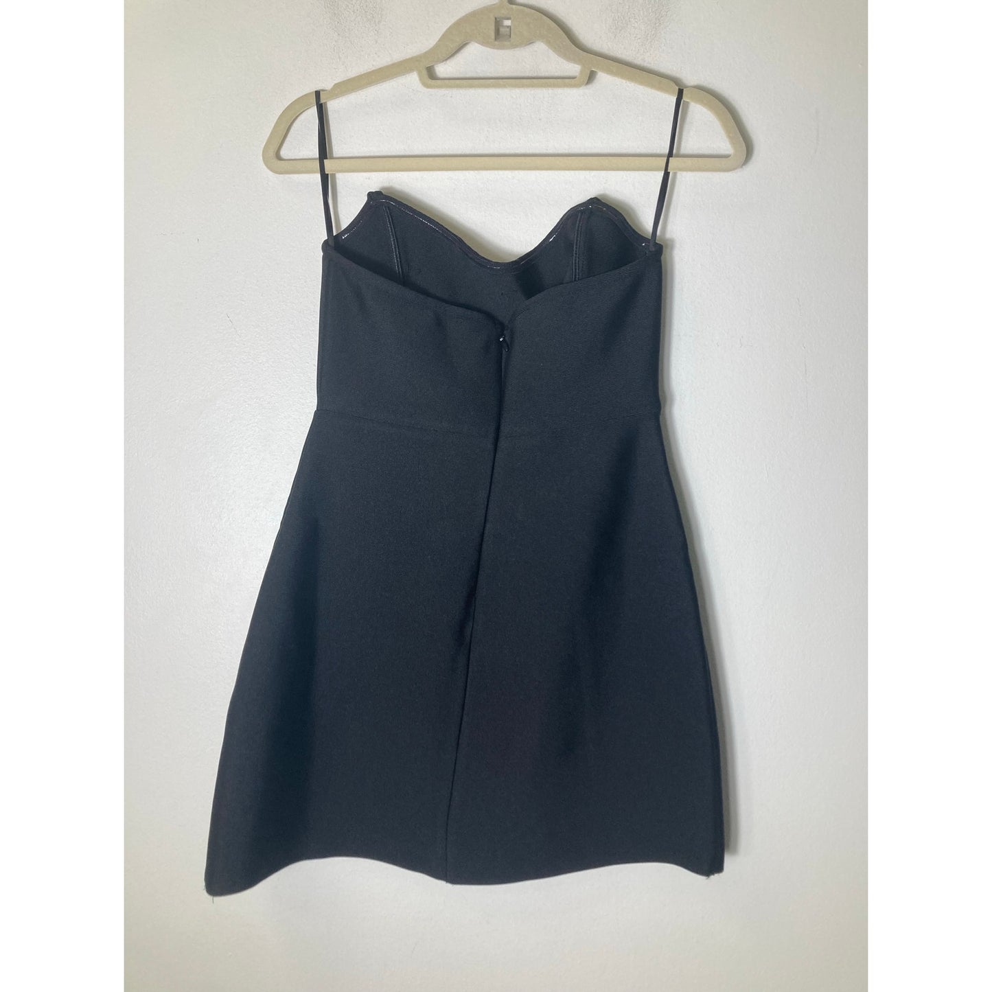 Bella Barnett Black Shalissa Strapless Diamond Mini Dress Sz L