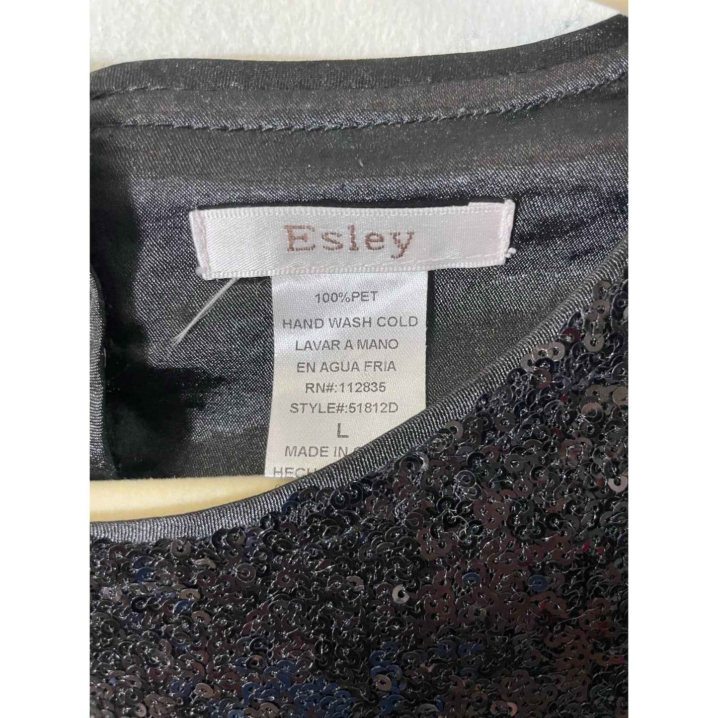 Esley Black sequined Mini Backless Dress Sz L