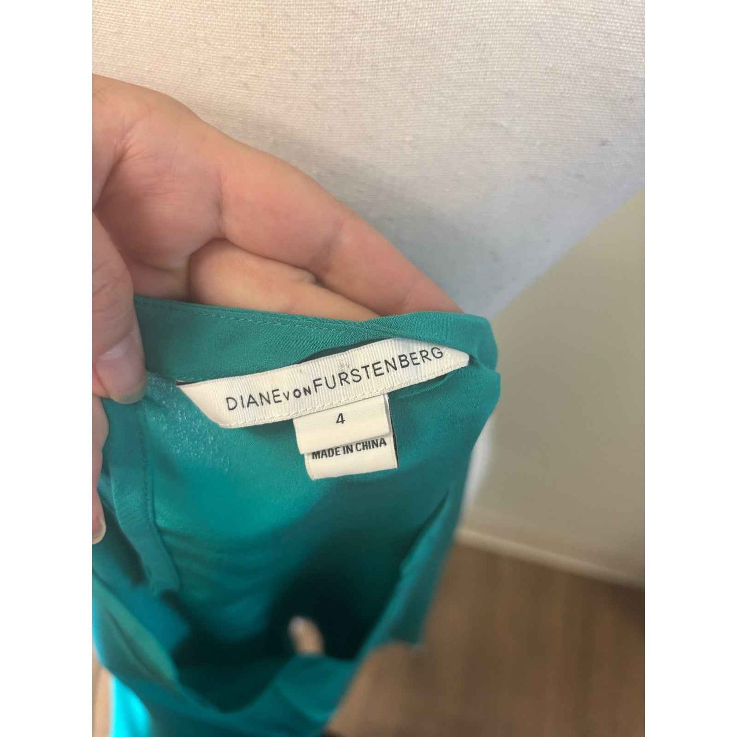 Diane VonFurstenburg Teal Silk Tunic Shift Dress Sz 4