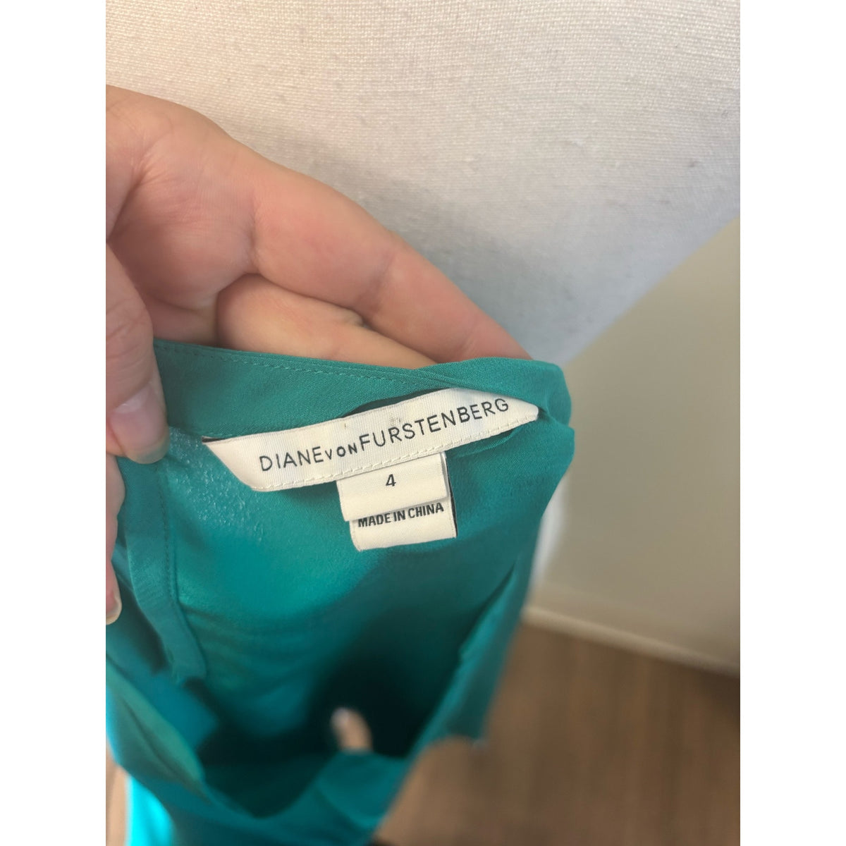 Diane VonFurstenburg Teal Silk Tunic Shift Dress Sz 4