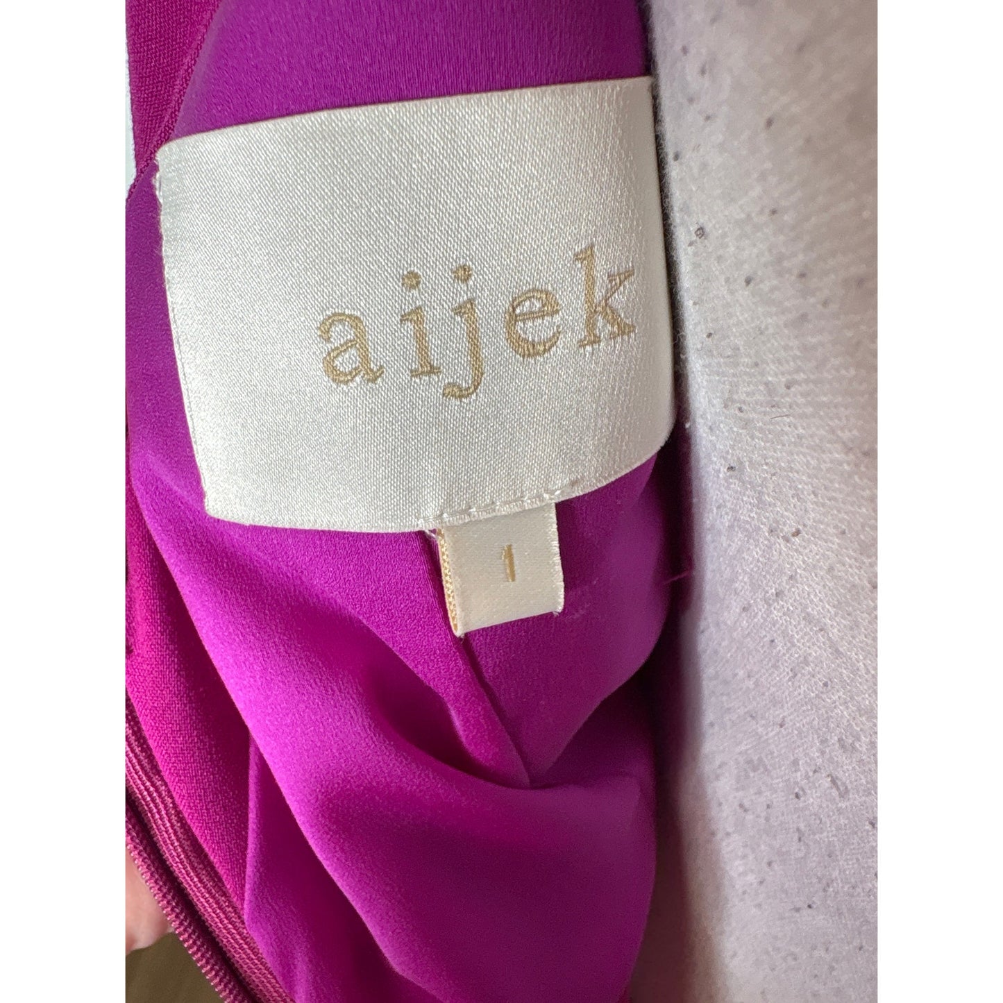 Aijek Magenta V-Neck Flutter Sleeve Special Occasion Dress Sz 1