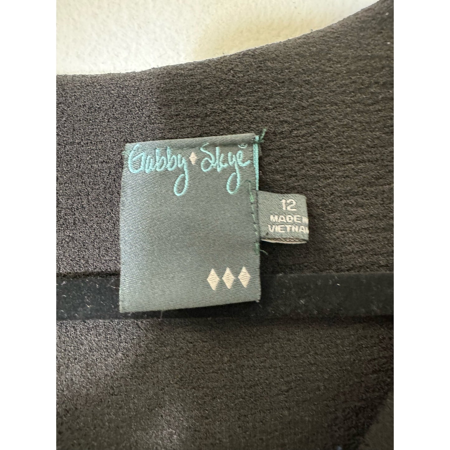 Gabby Skye Black 3/4 Bell Sleeve Knee Length A Line Dress Sz 12