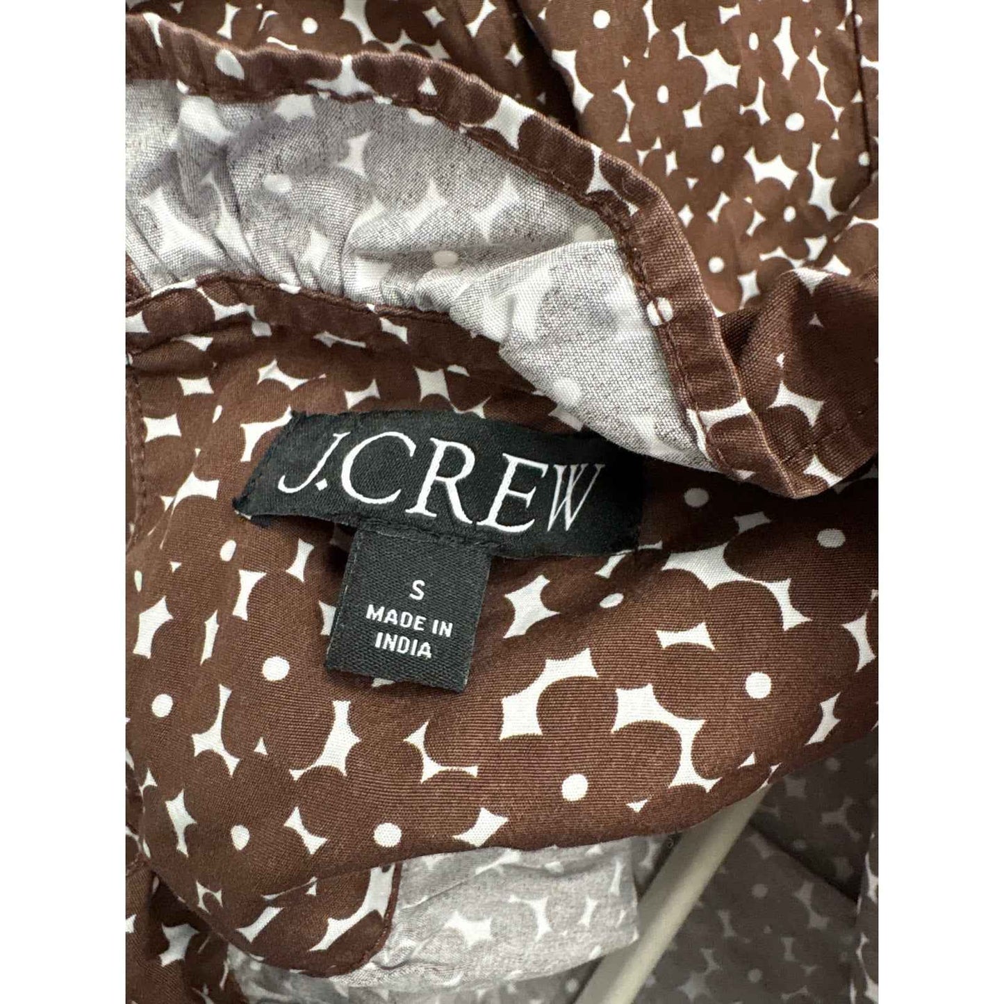 J.Crew Brown Floral Cotton Top Sz S