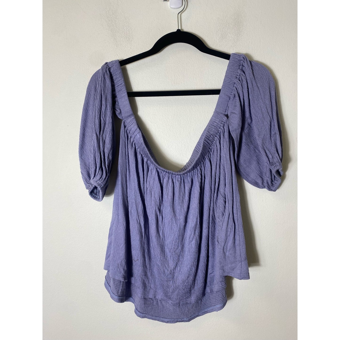 Ella Moss Purple Cold Shoulder 3/4 Sleeve Cropped Top Sz S
