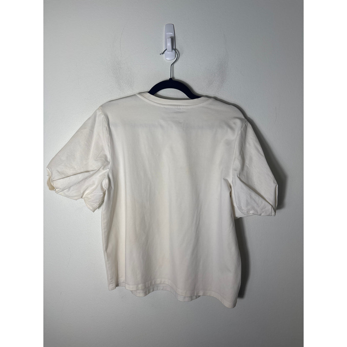 Milly Cream Puff Sleeve Tee Sz L