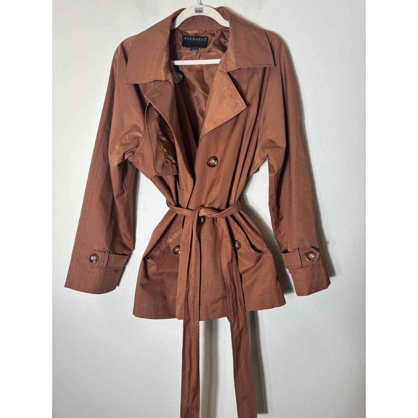 Bernardo Brown Waist Length Trench Jacket Sz L