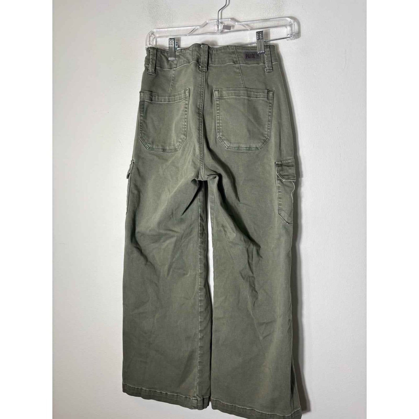 Paige Army Green Wide Leg Cargo Pants Sz 25