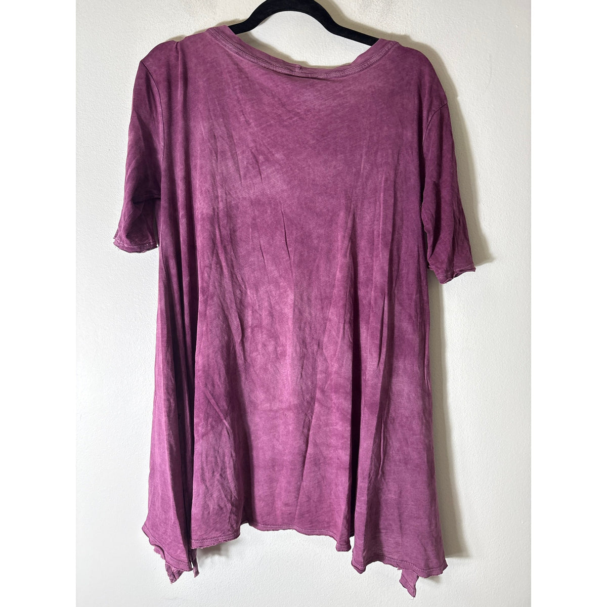 Free People Purple Half Sleeve Oversized Boatneck Tee Sz M