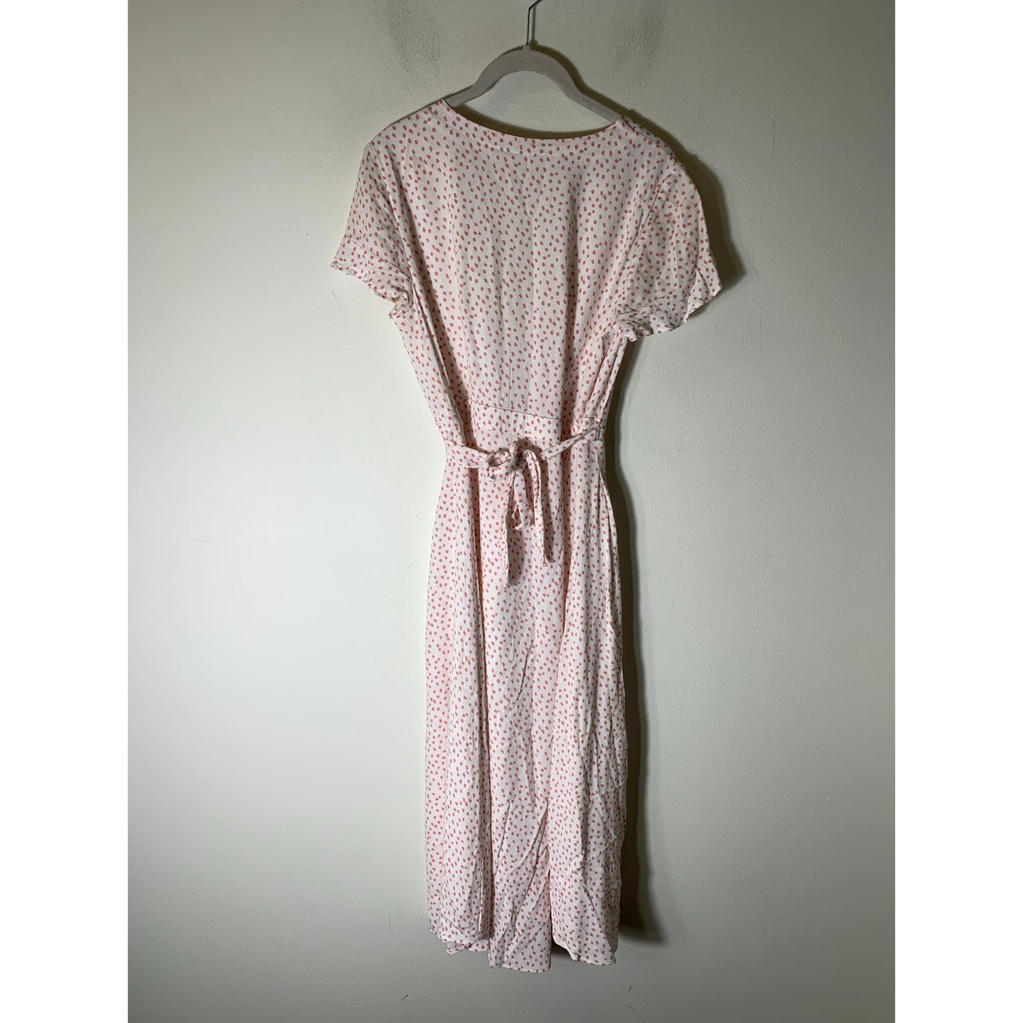 Ann Taylor Loft Pink White Cap Sleeve Button Up Mini Dress Sz 2